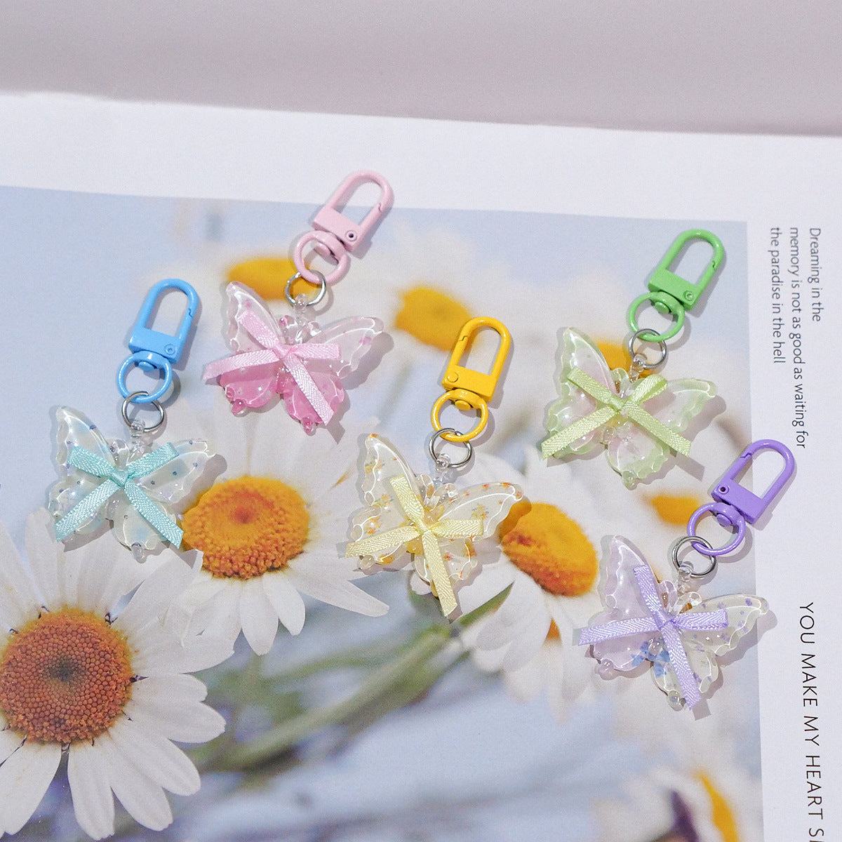 Wholesale Butterfly keychain girly backpack pendant